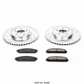 Powerstop Carbon Fiber Ceramic Brake Pads, 13.58" Silver Zinc Plated Cross-Drilled And Slotted Rotor K2560